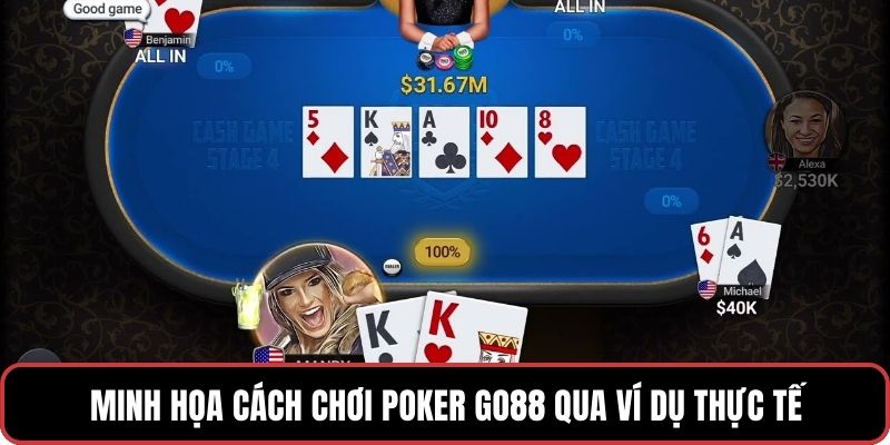 Minh họa cách chơi Poker GO88 qua ví dụ thực tế